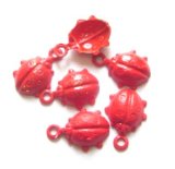 画像: Red Enamel Ledy Bug Charm 11*8mm (2個入り）