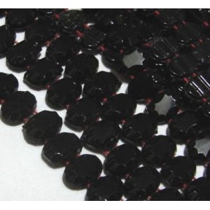 画像: French Jet 2hole Oval Beads 7.5*5mm (10個入り）