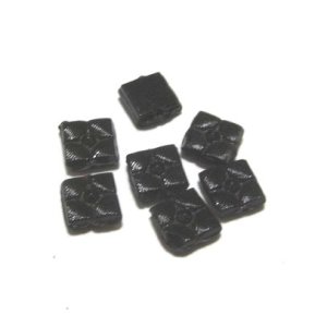 画像: French Jet Square Beads 6mm (10個入り）