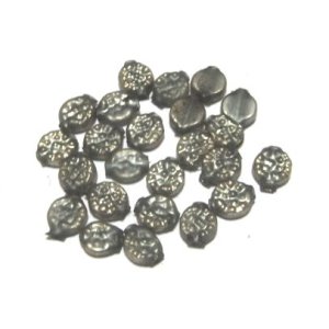 画像: Silver Round Hollow Glass Beads 5mm (10個入り）