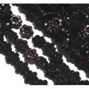 画像: French Jet Flower Beads 6.5*6mm (10個入り）