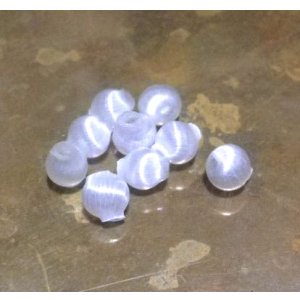 画像: White Satin Hollow Glass Beads 5mm(10個入り）