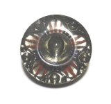 画像: Vintage Tricolor Glass Button 22mm