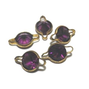 画像: Amethyst Round Connector 15*9.4mm (5個入り）