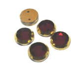 画像: Red x Gold Round Sew on Beads 10mm (4個入り）