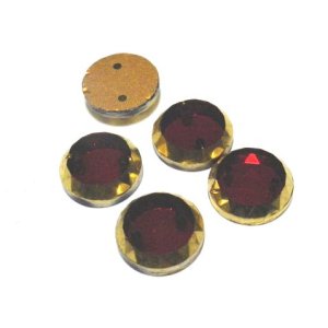 画像: Red x Gold Round Sew on Beads 10mm (4個入り）