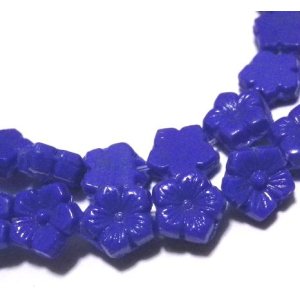 画像: Blue Flower Beads 7mm(5個入り）