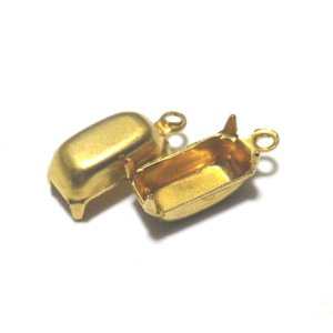 画像: 1ring Brass Octagon Setting(CB)  for 10*5mm(5個入り）