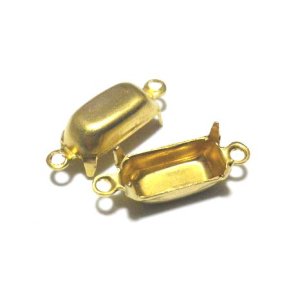 画像: 2ring Brass Octagon Setting(CB)  for 10*5mm(5個入り）