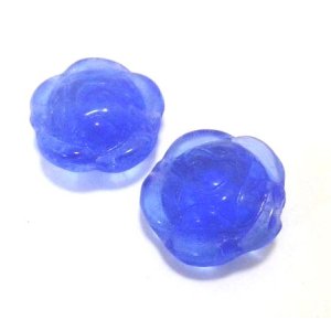 画像: Sapphire Blue Rose Beads 16mm