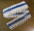 画像1: Antique Lace White&Blue 28mm x 90cm