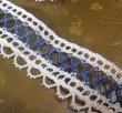 画像2: Antique Lace White&Blue 28mm x 90cm