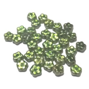 画像: Green Pearl Flower Beads 5mm (10個入り）