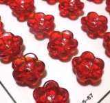 画像: Vintage Red Flower Glass Button 12mm