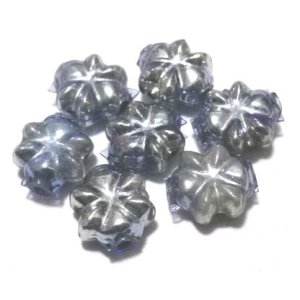 画像: Metalic Lt.Blue Clover Hollow Glass Beads 8*9mm (4個入り）