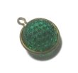 画像1: Vintage Green Round Charm 21*16mm