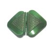 画像1: Antique Green Glass Buckle 53*35mm