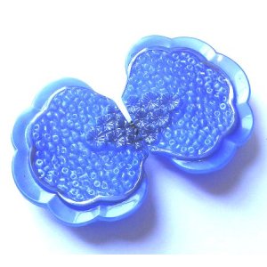 画像: Antique Lt.Blue Glass Buckle 50*77mm