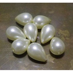 画像: Ivory Pearl Drop Beads 11*8mm (4個入り）