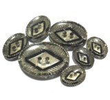 画像: Vintage Oval Glass Buttons (7個入り）