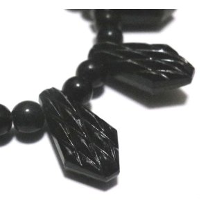 画像: Art. Deco Jet Tagger Beads (1本）