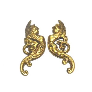 画像: Brass Art Nouveau Divine Parts 30*12mm (1pair)