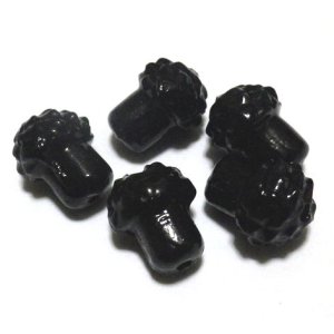 画像: Acorn Jet Beads 11.5*9.5mm (2個入り）