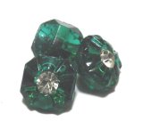 画像: Anique Emerald Square Glass Button 10mm