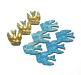 画像: Blue Enamel Bird Samping 31*13mm