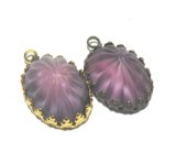 画像: Frosted Satin Amethyst FB Oval 18*13mm (セット済み）