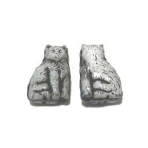 画像: White/Black Cat Beads 15*10mm (2個入り）