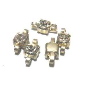 画像: Silver Toned Rhinestone Connector 10*4mm