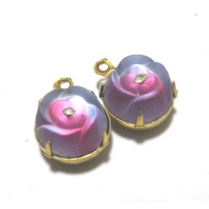 画像: Froseted Amethyst/Rose Rose FB Stone 10mm(セット済み）