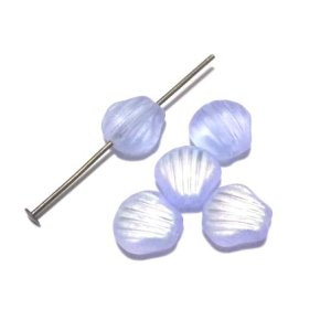 画像: Frosted Lt.Sapphire AB Shell Shaped Beads 8.5mm (5個入り）