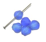 画像: Frosted Two-tone Blue Shell Shaped Beads 8.5mm(5個入り）