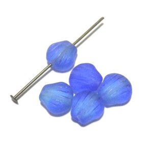 画像: Frosted Two-tone Blue Shell Shaped Beads 8.5mm(5個入り）