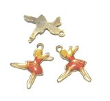 画像: Enamel Ballerina Charm (Red) 17*14mm