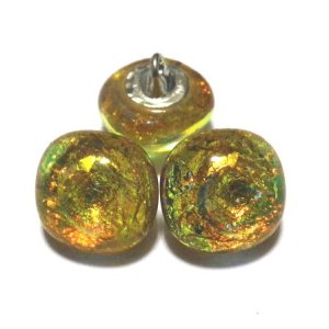 画像: Lampwork Button Orange 10mm