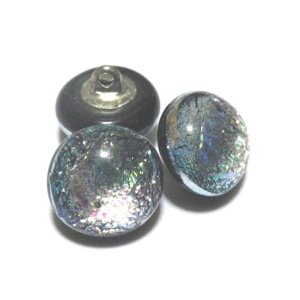 画像: Lampwork Button Lt.Green/Pink 10mm