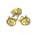 画像: Brass Cat Face Chrm 12*10mm (4個入り）