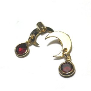 画像: Moon Charm/w Siam Stone 16*7mm