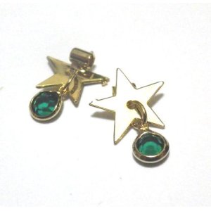 画像: Star Charm/w Emerald Stone 15*11mm