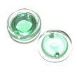 画像1: 2hole Uranium Glass Round Beads 21mm