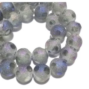 画像: Matte Grey/Heliotrope Window Beads 8mm (5個入り）