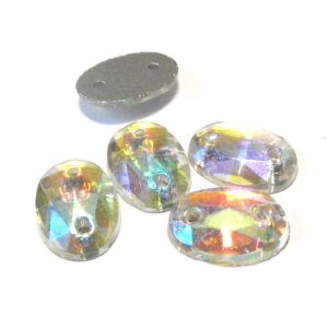 画像: Crystal AB Oval Sew on Stone 9.5*7mm (5個入り）