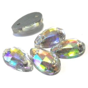 画像: Crystal AB Pear Sew on Stone 10*6mm (5個入り）