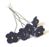 画像: Navy Flower Wired Beads 9mm