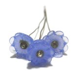 画像: Lt.Blue Flower Wired Beads/w Rhinestone 10mm