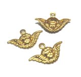 画像: Brass Angel Face Charm 10*15mm (2個入り）