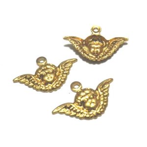 画像: Brass Angel Face Charm 10*15mm (2個入り）